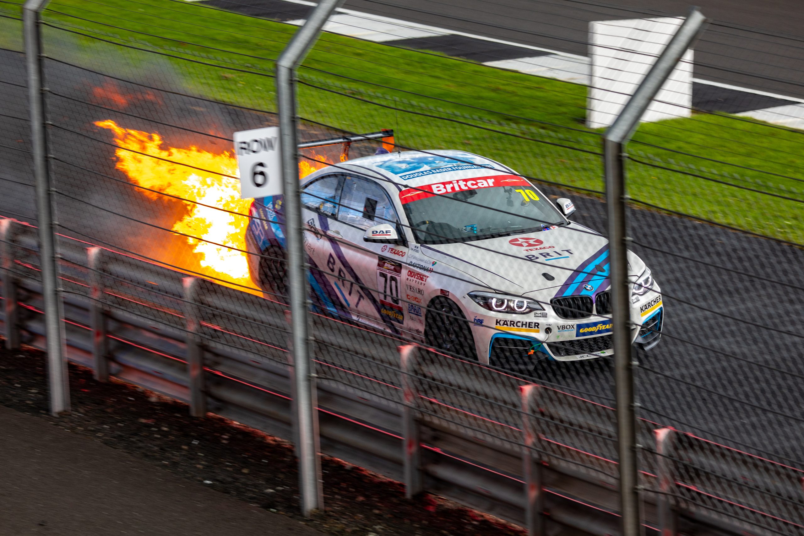 Team BRIT driver praised for quick actions in freak car fire
